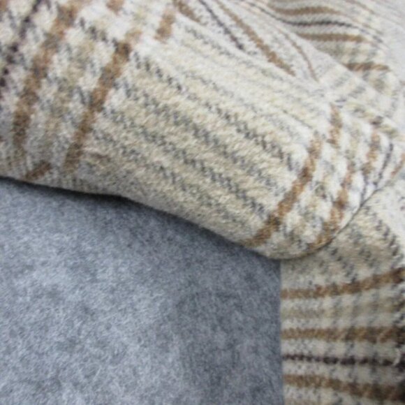 DKNY Women's Plaid Wool-Blend Pea Coat Academia Collar Outwear Jacket Tan M 1198 - Picture 10 of 14